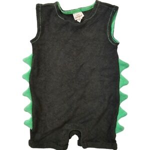 Cat & Jack Green Terry Cloth Boys Dino‎ Spikes Tank Romper Shorts Size 12 month